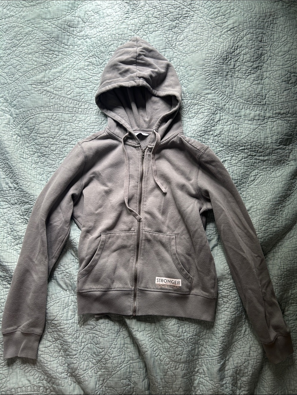 Peloton Gray Zip-Up Hoodie with Hood S